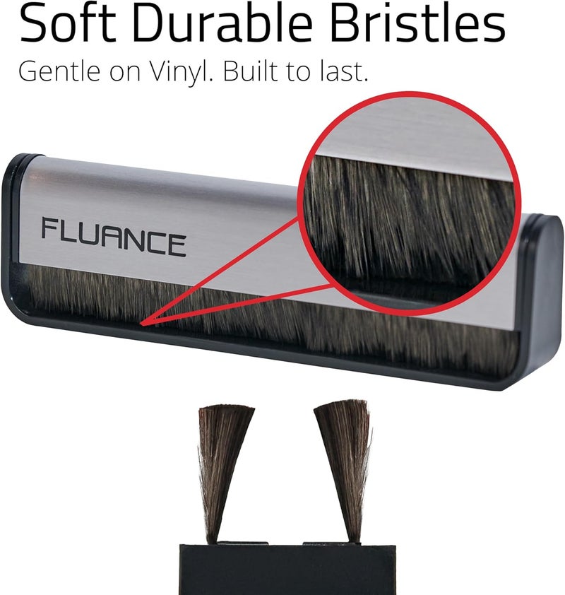 Fluance Anti-Static Carbon Fiber Record Cleaning Brush - Safely Removes Dust & Static from Vinyl Records to Preserve Sound Quality and Reduce Pops, Crackles, Surface Noise (VB50) - Image 4